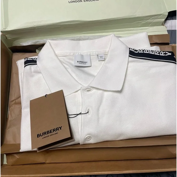 Burberry white polo shirt
